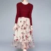 Buy 🎁 Kaimilan 👩 women Wine red & White Day A-line Crewneck 3/4 Sleeves Midi 👗 Dress 🧨 -GUNAS New York Elegant Store 13639ffb8a38459bb85b7d4a771670aa 7e2aa700 d834 402d a589 2944c91d3b68 1080x