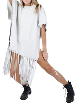 Outlet 🥰 Red Valentino 👩 Womens Suede Fringe Poncho ⭐