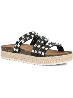Buy ๐ Olivia Miller Amalfi ๐ฉ Womens Faux Leather Footbed Flatform ๐ฉด Sandals ๐