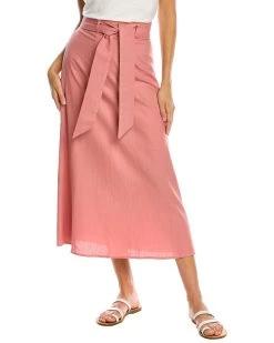 New 👍 women The Fifth Label Fluer Linen-Blend Midi 👗 Skirt ✨