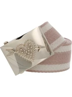 Flash Sale 🔥 Red Valentino 👩 Womens Woven Striped Casual Belt 🎁