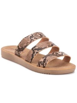 Promo ๐ Olivia Miller Globe Trotting ๐ฉ Womens Snake Print Slip On Flatform ๐ฉด Sandals ๐