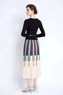 Best Sale 👍 Kaimilan 👩 women Multicolor Cocktail A-line Crewneck Bracelet Maxi 👗 Dress 🎉