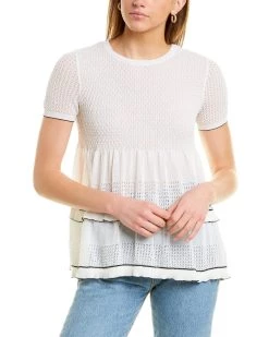 Buy ๐ women RED Valentino Diamond Stitch Knit Top ๐งจ