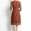 Best deal 🔥 Kaimilan 👩 women Brown Cocktail & Party A-line Crewneck Elbow Sleeve Knee Lace 👗 Dress 🛒 -GUNAS New York Elegant Store 87cbdf05256e44b0aacbfcbd0e013572 41481afb ab85 4af3 a2e1 1952d73a7aac 1080x