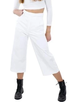 Hot Sale 🧨 Red Valentino 👩 Womens Twill Wide Leg Cropped Pants 🔔