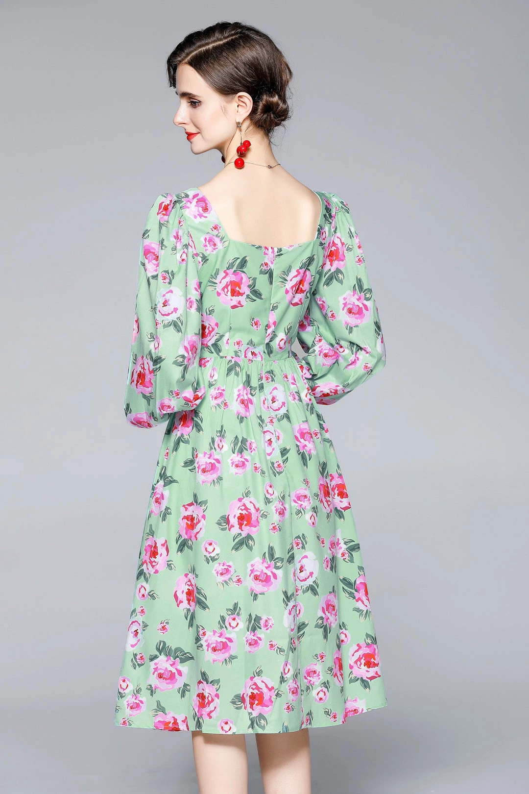 Coupon ๐คฉ Kaimilan ๐ฉ women Green & Floral print Day A-line Sweetheart Neck Bishop Long Sleeve Below Knee ๐ Dress ๐ 3 Coupon ๐คฉ Kaimilan ๐ฉ women Green & Floral print Day A-line Sweetheart Neck Bishop Long Sleeve Below Knee ๐ Dress ๐
