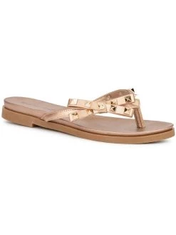 Brand new 🤩 Olivia Miller 👩 Womens Faux Leather Studded Thong 🩴 Sandals 💯