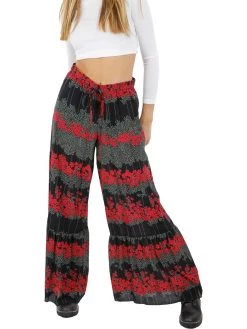 Best Pirce 😀 Red Valentino 👩 Womens Silk Floral Print Palazzo Pants 🔥