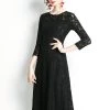 Brand new 🎉 Kaimilan 👩 women Black Evening Classic A-line Crewneck Bracelet Below Knee Lace 👗 Dress 🤩 -GUNAS New York Elegant Store cd400bf95d5945e4b03d859faf91071a d319c0d2 c674 4bc0 b07e 8d1cdab72b18 1080x
