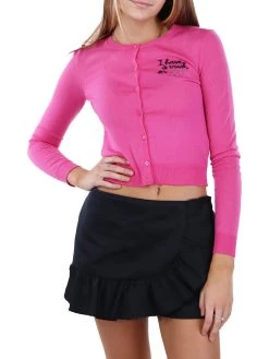 Hot Sale 😀 Red Valentino 👩 Womens Virgin Wool Embroidered Cardigan Sweater ✨