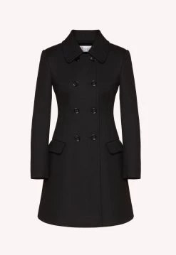 Best Pirce 😀 Red Valentino 👩 women Double Breasted Tricotine Tech 🧥 Coat in Black ❤️ -GUNAS New York Elegant Store e118d8907af1490ea8029c56634991d5 1080x