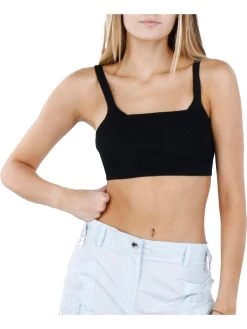 Flash Sale 😉 Red Valentino 👩 Womens Ribbed Square Neck Crop Top 🎁