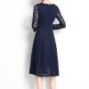 Flash Sale 🔔 Kaimilan 👩 women Navy Evening Lace A-line Boatneck Long Sleeve Midi Classic 👗 Dress 🎁 -GUNAS New York Elegant Store e878e79bea684570bd7ad33f5a63bf52 9a159141 db8d 48b8 8ed9 4b50c924a534 1080x