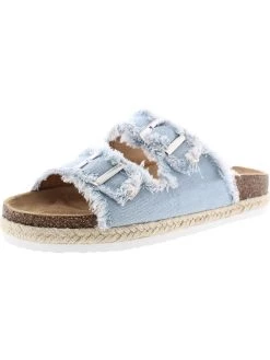Best deal ✨ Olivia Miller 👩 Womens Denim Buckle Slide 🩴 Sandals ⌛