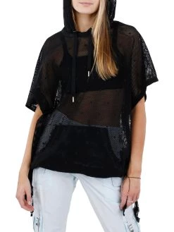 Top 10 ⭐ Red Valentino 👩 Womens Fishnet Hooded Pullover Top 😉